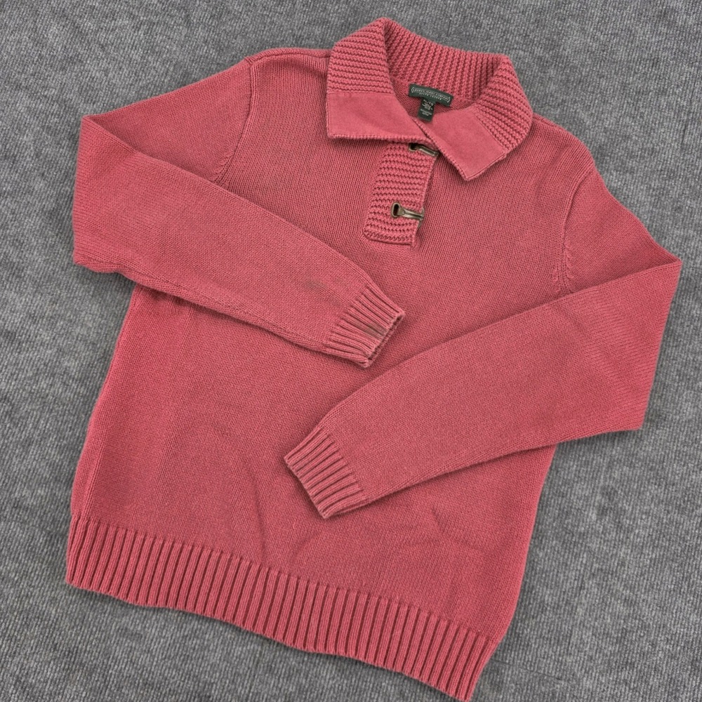 Lauren Ralph Lauren Pink Cotton Toggle Collar Sweater XL